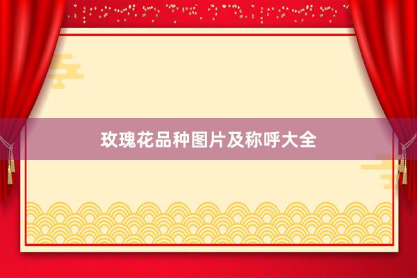 玫瑰花品种图片及称呼大全